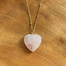 Load image into Gallery viewer, Rose Quartz Heart Necklace