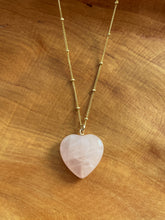 Load image into Gallery viewer, Rose Quartz Heart Necklace