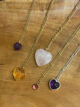 Load image into Gallery viewer, Carved Amethyst Heart Necklace