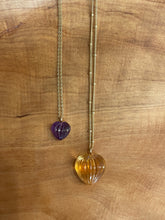 Load image into Gallery viewer, Carved Amethyst Heart Necklace