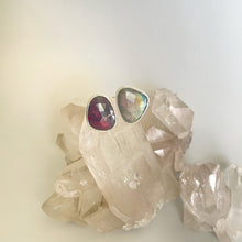 Load image into Gallery viewer, Statement Garnet and Labradorite Bling Ring