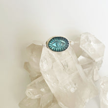 Load image into Gallery viewer, Evil Eye Labradorite and Diamond Ring