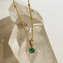 Load image into Gallery viewer, Tiny Lab Emerald Necklace