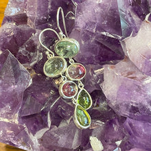Load image into Gallery viewer, Three Tiers of Tourmaline Earrings