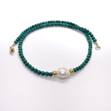 Load image into Gallery viewer, Malachite and Baroque Pearl Necklace