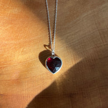 Load image into Gallery viewer, Garnet Heart Necklace *Made to Order*