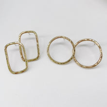 Load image into Gallery viewer, Hammered Brass Shape Earrings