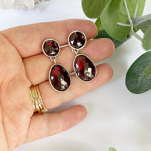 Load image into Gallery viewer, Double Garnet Dangles