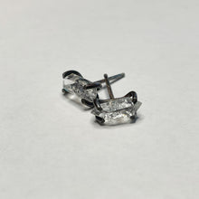 Load image into Gallery viewer, Blackened Silver Herkimer Studs
