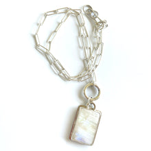 Load image into Gallery viewer, Rectangular Moonstone Charm Necklace
