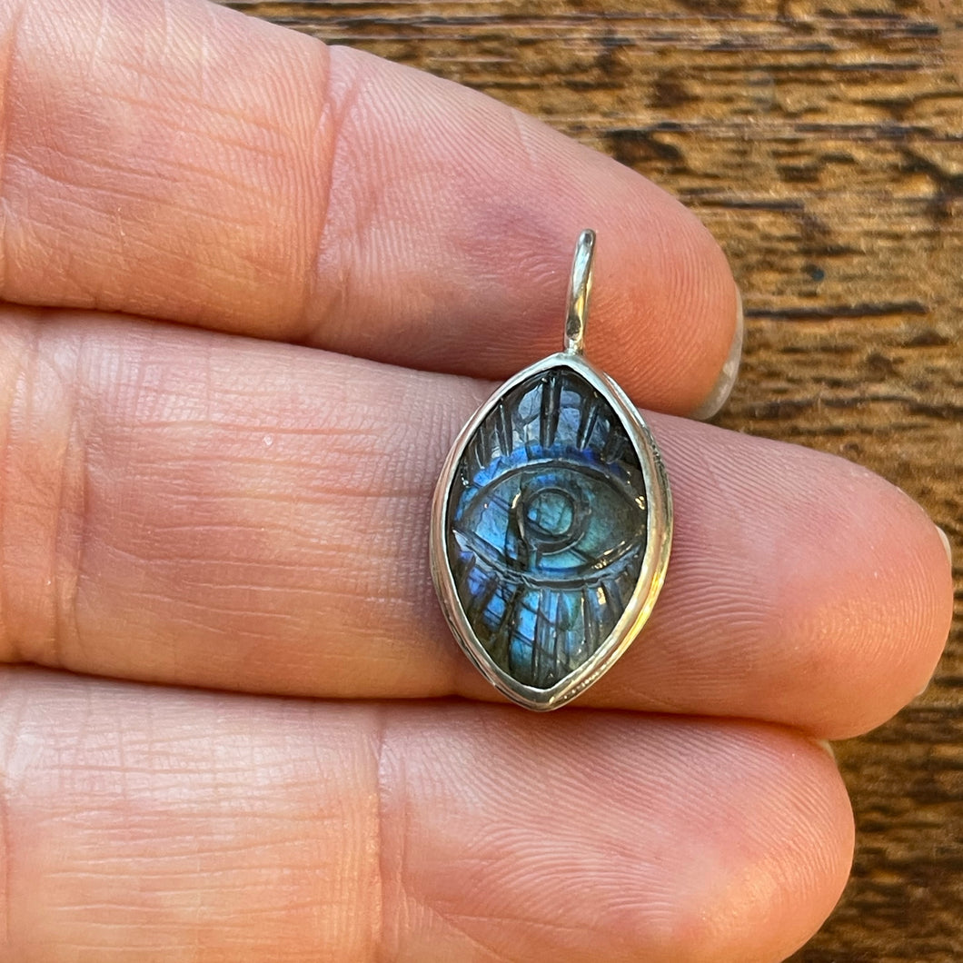 Labradorite Evil Eye Charm