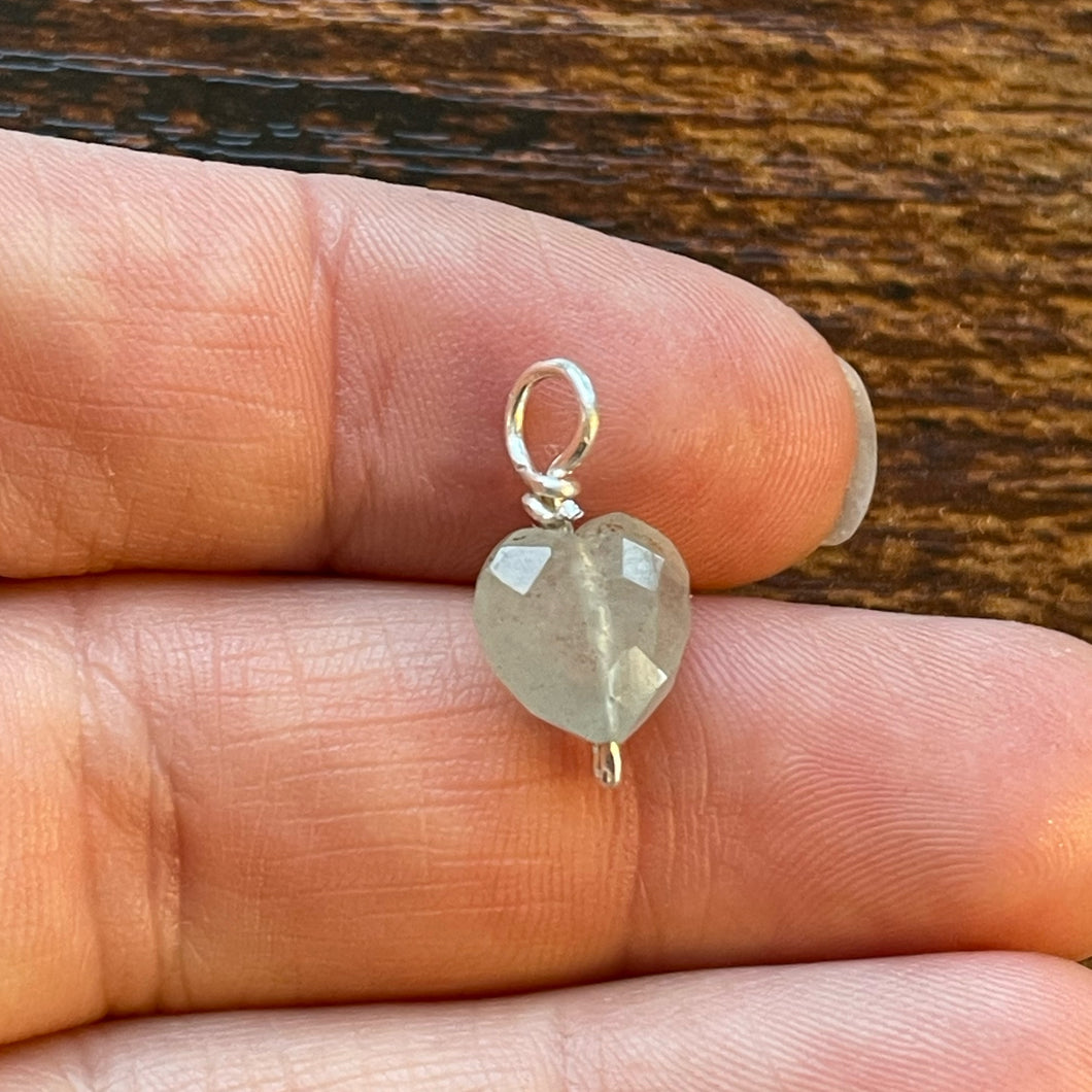 Aquamarine Heart Charm Bead