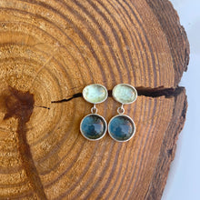Load image into Gallery viewer, Mint Tourmaline and London Blue Topaz Earrings
