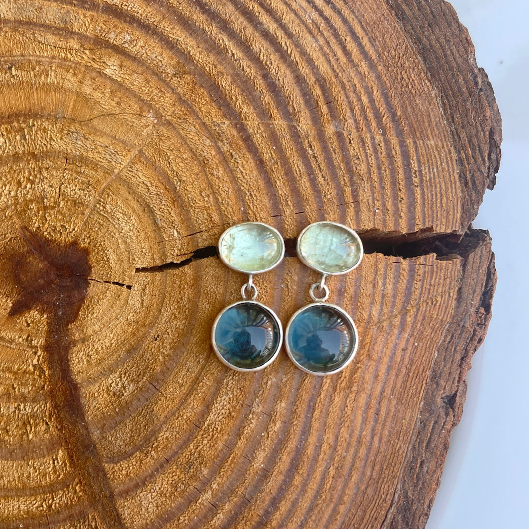 Mint Tourmaline and London Blue Topaz Earrings