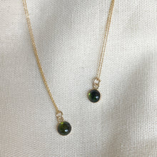 Load image into Gallery viewer, Green Tourmaline Charm Necklace - 6mm
