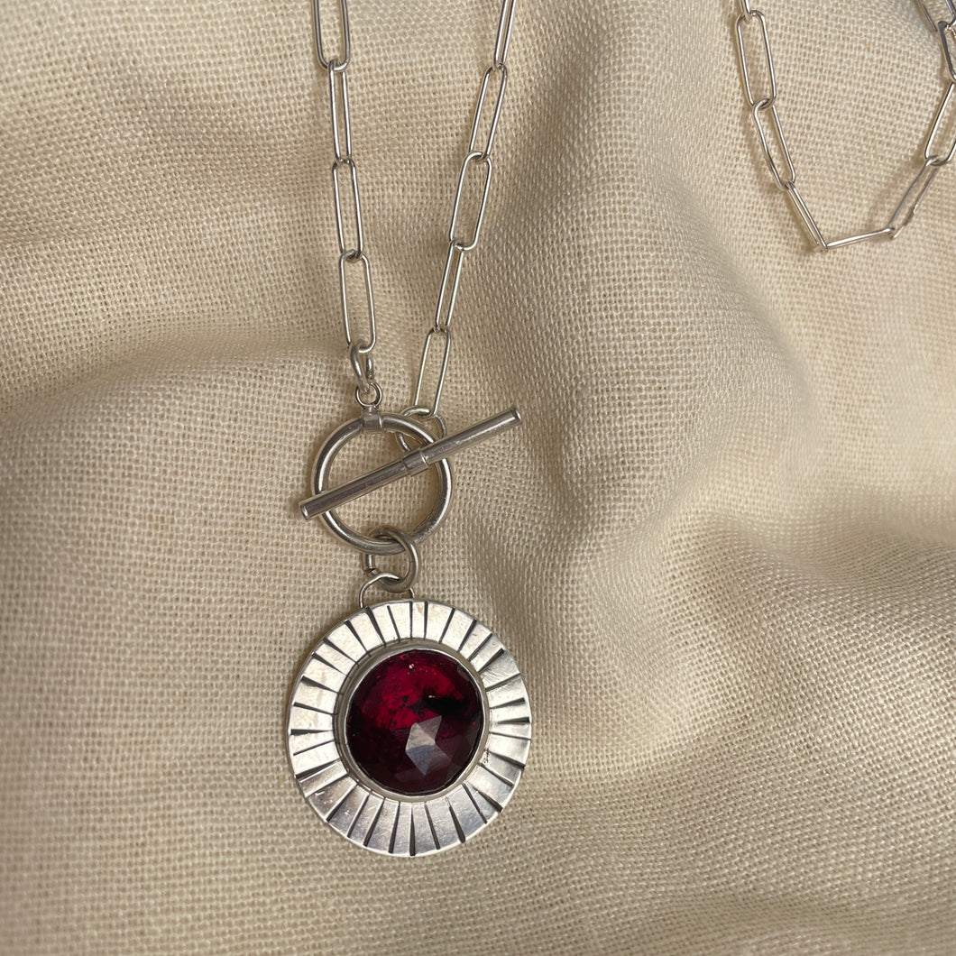 Garnet Starburst Necklace