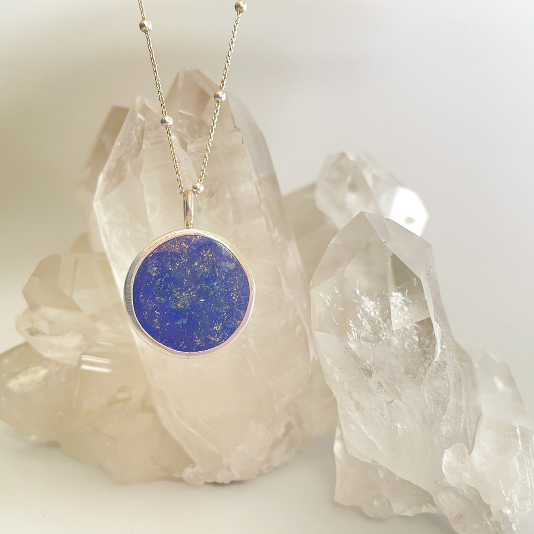 Lapis Lazuli Coin Pendant