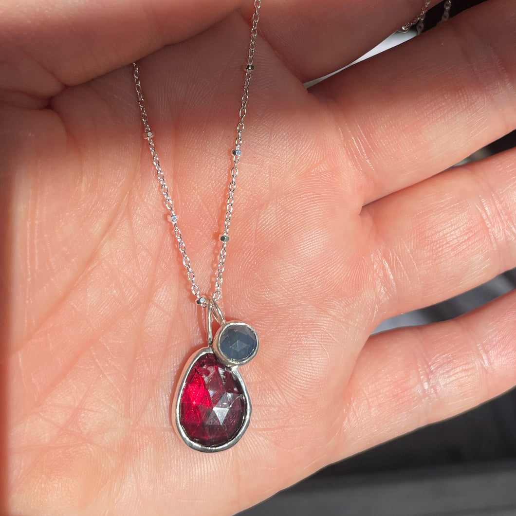 Garnet and Sapphire Necklace
