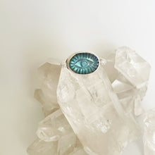 Load image into Gallery viewer, Evil Eye Labradorite and Diamond Ring
