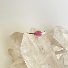 Load image into Gallery viewer, Gold and Pink Garnet Ring

