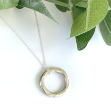 Load image into Gallery viewer, Hammered Silver Circle Pendant
