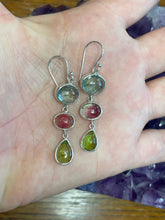 Load image into Gallery viewer, Three Tiers of Tourmaline Earrings
