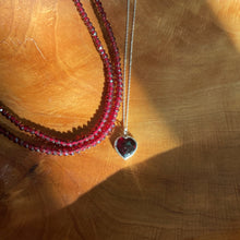 Load image into Gallery viewer, Garnet Heart Necklace *Made to Order*
