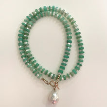 Load image into Gallery viewer, Chrysoprase, Mother-of-Pearl, and Baroque Pearl Necklace
