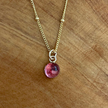 Load image into Gallery viewer, Pink Tourmaline Charm Necklace - 6mm

