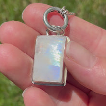 Load and play video in Gallery viewer, Rectangular Moonstone Charm Necklace
