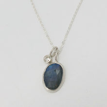 Load image into Gallery viewer, Dainty Labradorite and Moissanite Necklace
