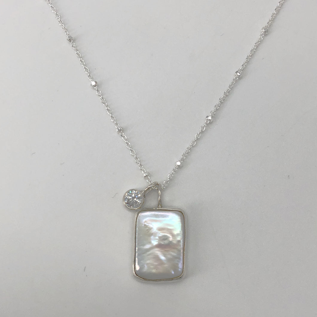 Pearl and Moissanite Necklace