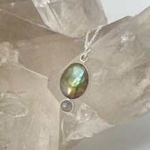 Load image into Gallery viewer, Labradorite and Diamond Necklace
