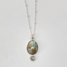 Load image into Gallery viewer, Labradorite and Diamond Necklace
