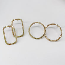 Load image into Gallery viewer, Hammered Brass Shape Earrings
