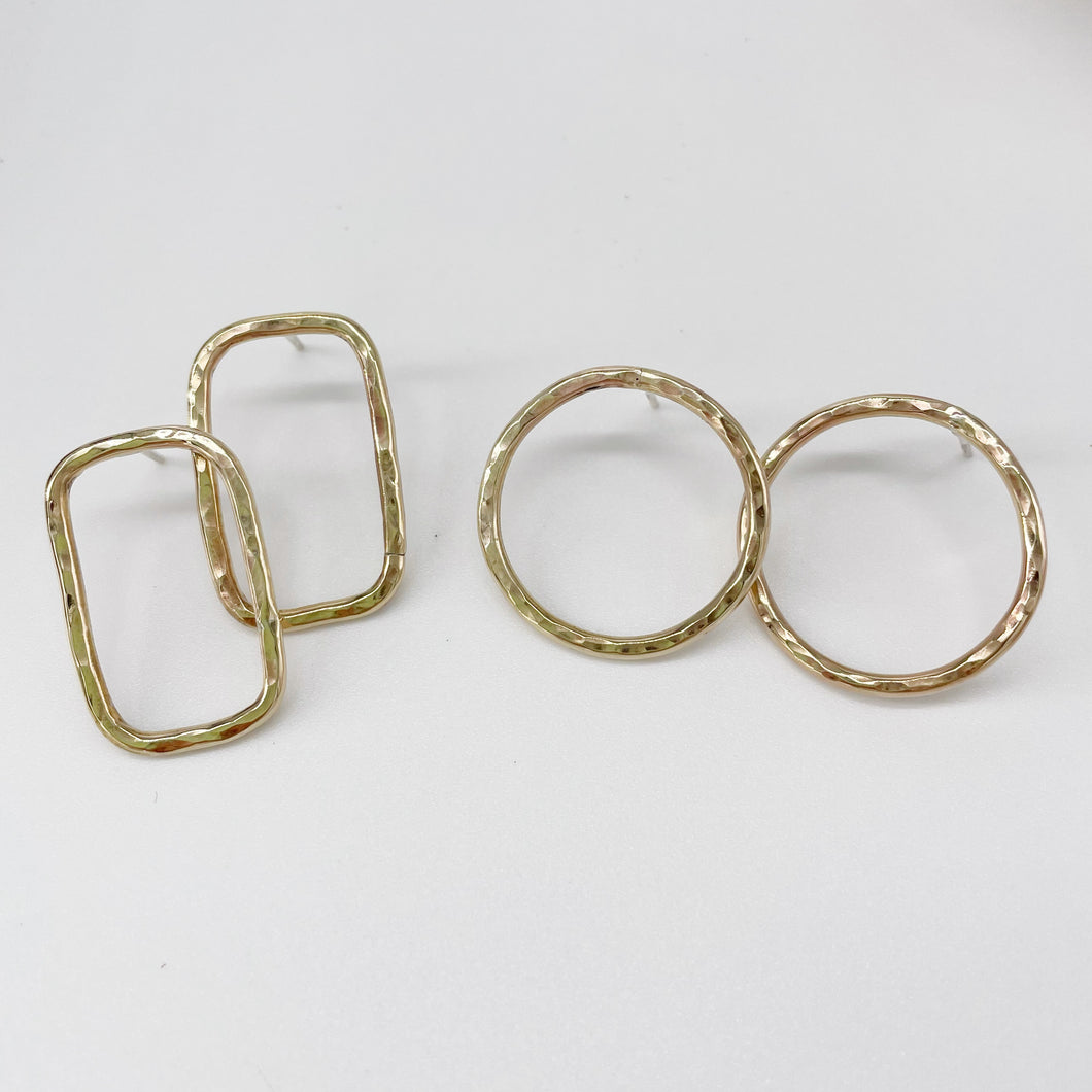 Hammered Brass Shape Earrings