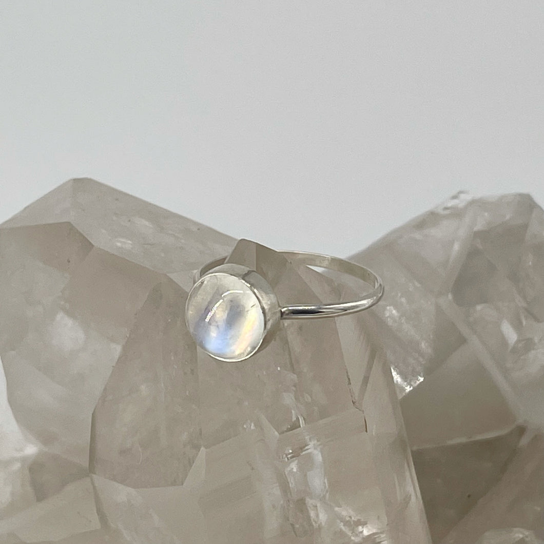 Simple Moonstone Bubble Ring