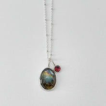 Load image into Gallery viewer, Labradorite and Garnet Necklace
