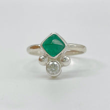 Load image into Gallery viewer, Emerald and &quot;Diamond&quot; Ring
