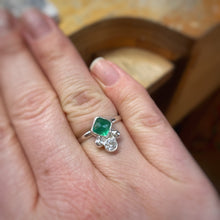 Load image into Gallery viewer, Emerald and &quot;Diamond&quot; Ring

