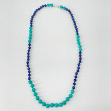 Load image into Gallery viewer, Lapis and Turquoise Hand Knotted Necklace
