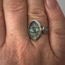 Load image into Gallery viewer, Labradorite Evil Eye and Diamond Ring
