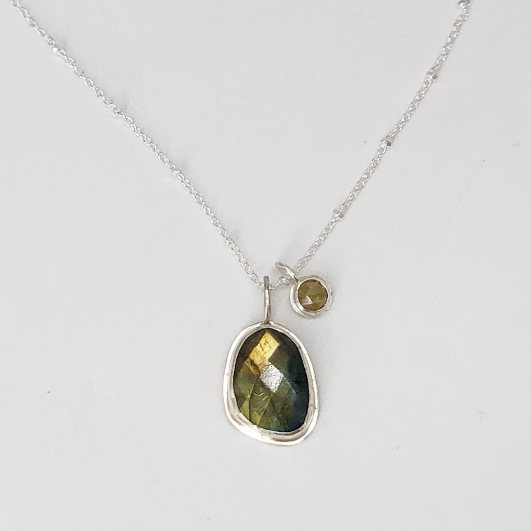 Labradorite and Yellow Diamond Necklace