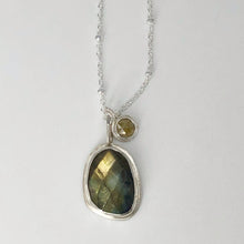 Load image into Gallery viewer, Labradorite and Yellow Diamond Necklace

