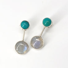 Load image into Gallery viewer, Moonstone and Turquoise Earrings
