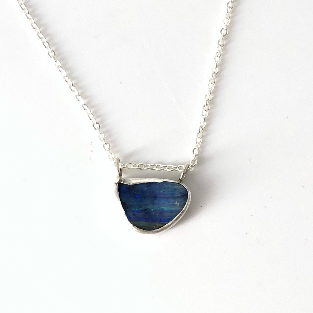 Blue Boulder Opal Necklace