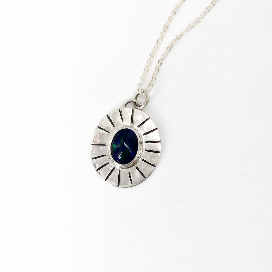 Dark Blue Opal Necklace