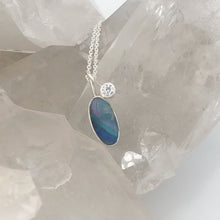 Load image into Gallery viewer, Delicate Boulder Opal and Moissanite Necklace
