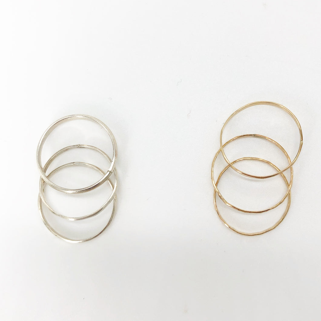Silver Stacking Rings - Set of Three
